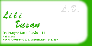 lili dusan business card